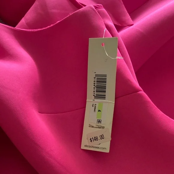 Eliza J One-Shoulder Fuchsia Sheath Dress with Statement Bow - Picture 8 of 12